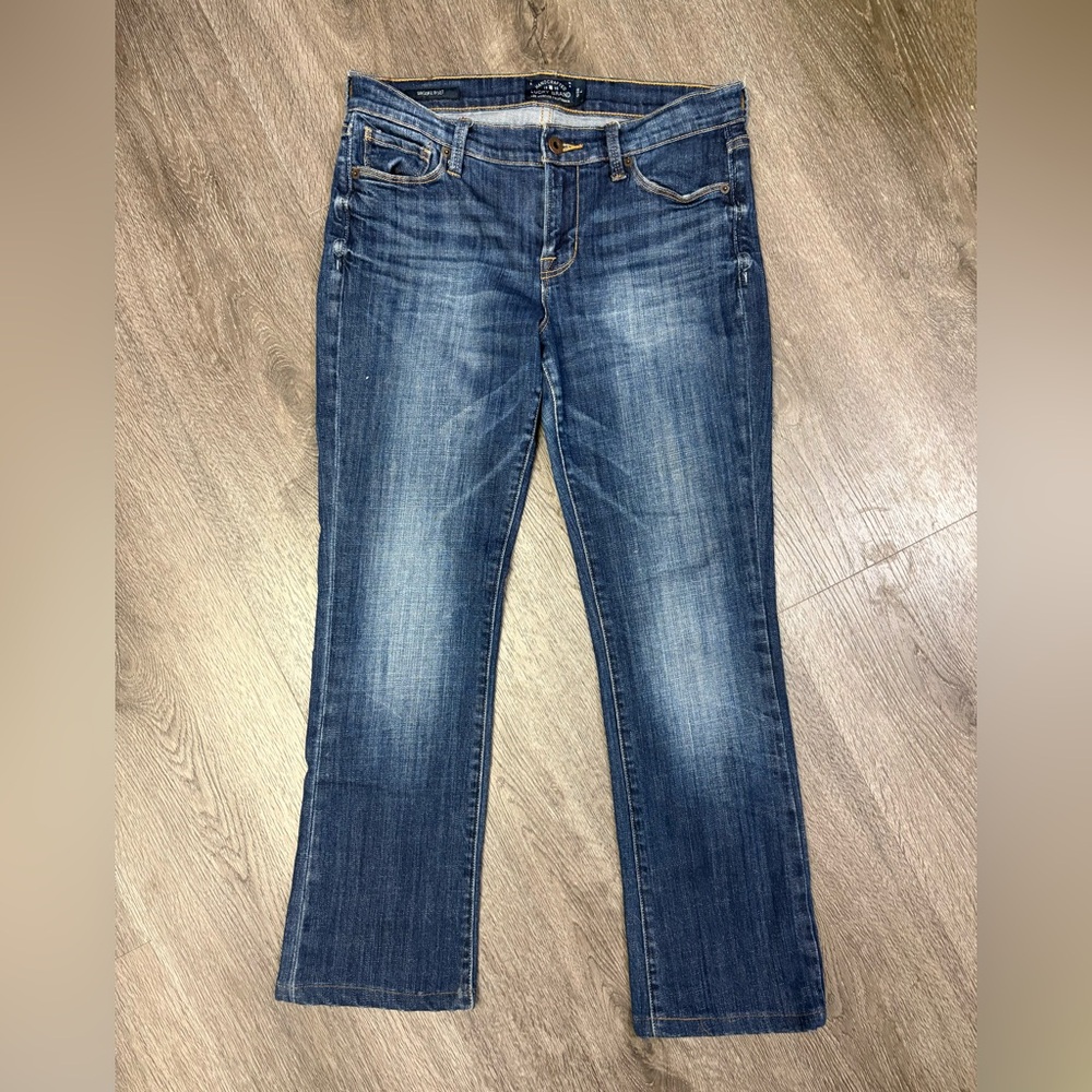 Lucky Brand Jeans Brooke Boot Women’s Size 6 / 28 A Dark Blue Denim Stretchy Zip